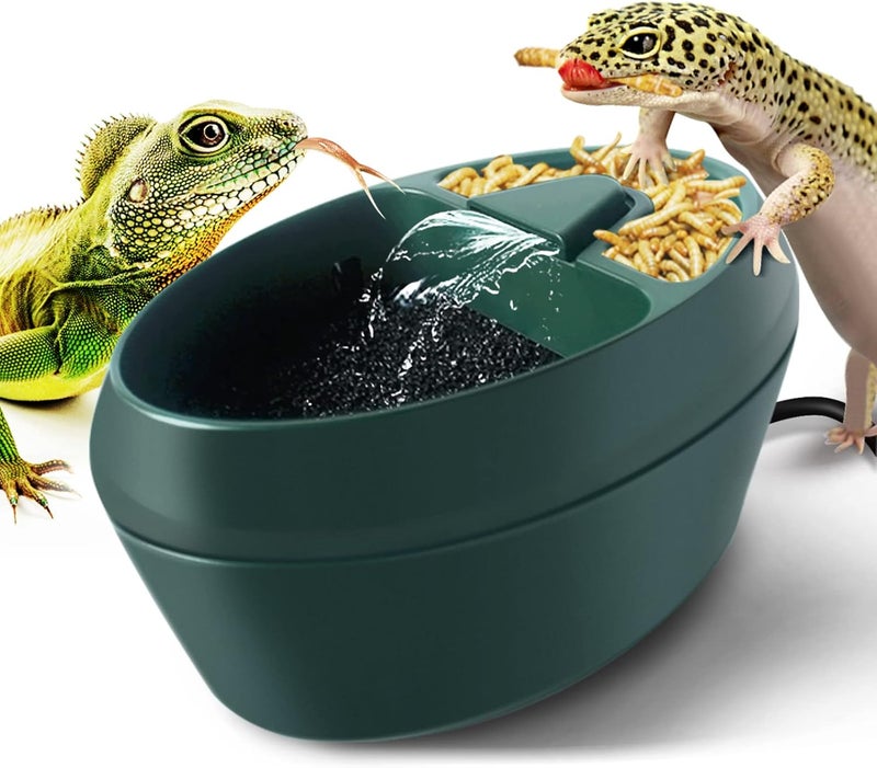 MYGIIKAKA Reptile Drinking Water Fountain Chameleon Accessories Automatic Circulation System with Trough, Bearded Dragon Cage Accessories Reptiles Habitat Waterfall for Snake/Lizard/Chameleon/Turtle - Image 1